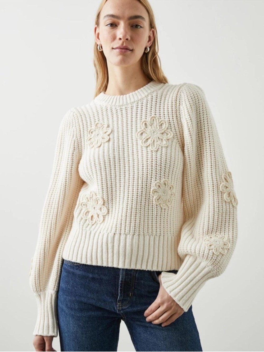 Rails Romy Crochet Sweater Size Large